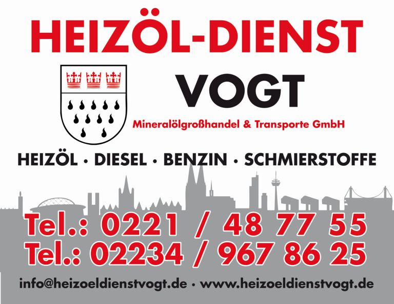 Werbeplakat des Heizöldienstes Vogt aus Pulheim